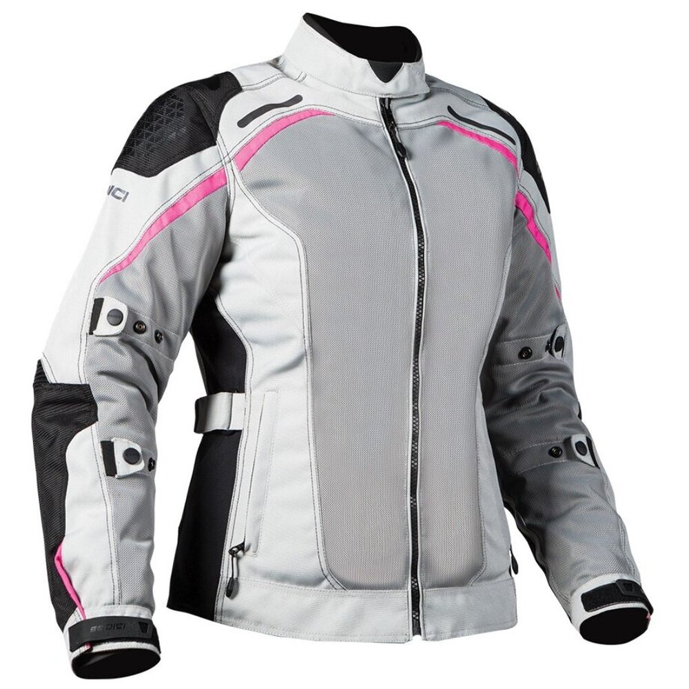 Sedici Alexi 2 Mesh Women's Motorcycle Jacket in Silver/Black/Pink